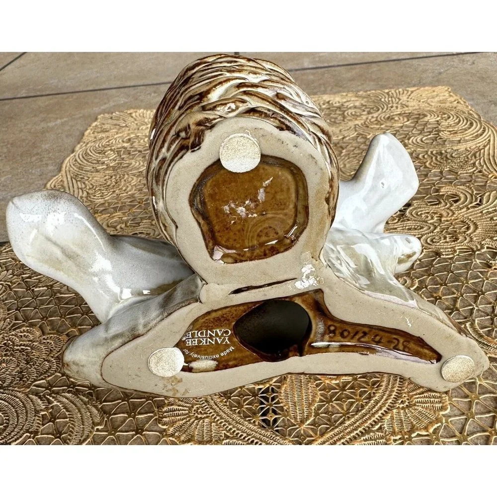 Yankee Candle Two White Birds on Log with‎ Nest Candle Votive Holder